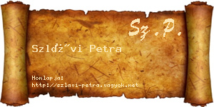 Szlávi Petra névjegykártya