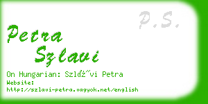 petra szlavi business card